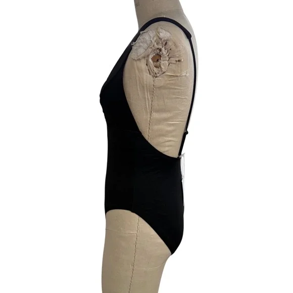 NEW Andie Sardinia One Piece Swimsuit Size M Black Plunge V-Neck Adjustable - Picture 4 of 9